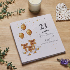 Personalised Large Linen 21st Birthday Photo Album With Presents