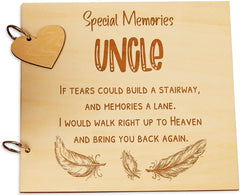 Uncle Remembrance In Loving Memory Wooden Guest Book, Scrapbook or Photo Album