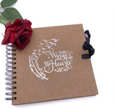 Memorial Remembrance Brown Scrapbook Guest Book Photo Album Silver Script