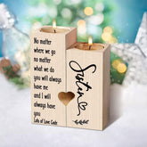 Personalised Sister Double Tea Light Candle Holder Gift