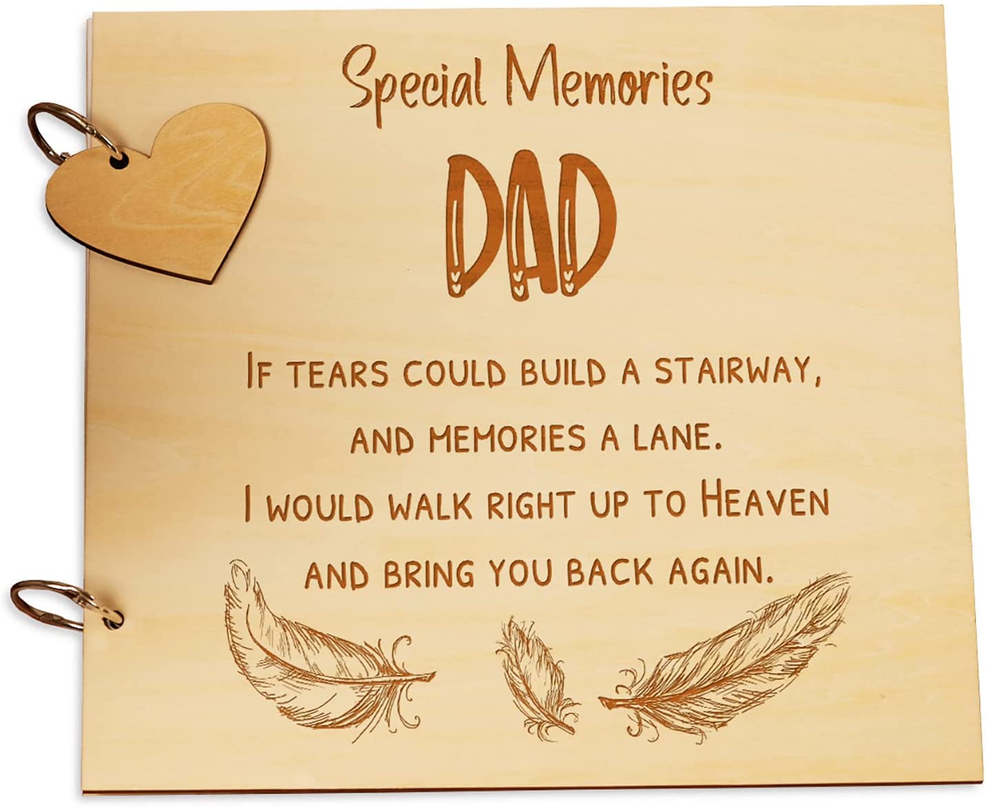 Dad Remembrance In Loving Memory Wooden Guest Book, Scrap Book or Photo Album Scrapbook ukgiftstoreonline