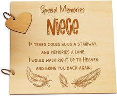 Niece Remembrance In Loving Memory Wooden Guest Book, Scrapbook or Photo Album