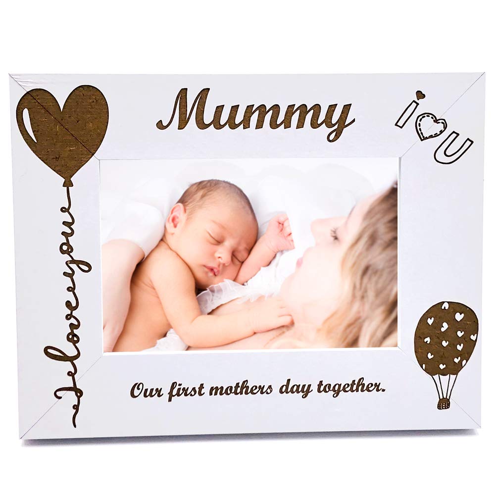 ukgiftstoreonline White Wooden First Mothers Day Photo Frame Gift Mum Photo Frame ukgiftstoreonline