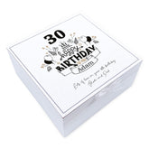 ukgiftstoreonline Personalised 30th Birthday Vintage Wooden Box Keepsake Gift Elements