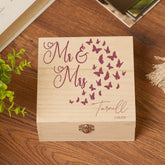Personalised Wooden Wedding Butterfly Keepsake Memory Box