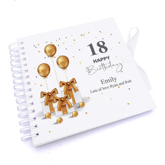 Personalised 18th Birthday Guest Book Scrapbook or Album Gold Presents