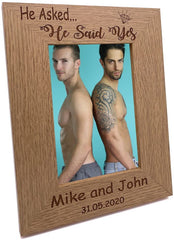 Personalised Gay Couple Engagement Photo Frame gift