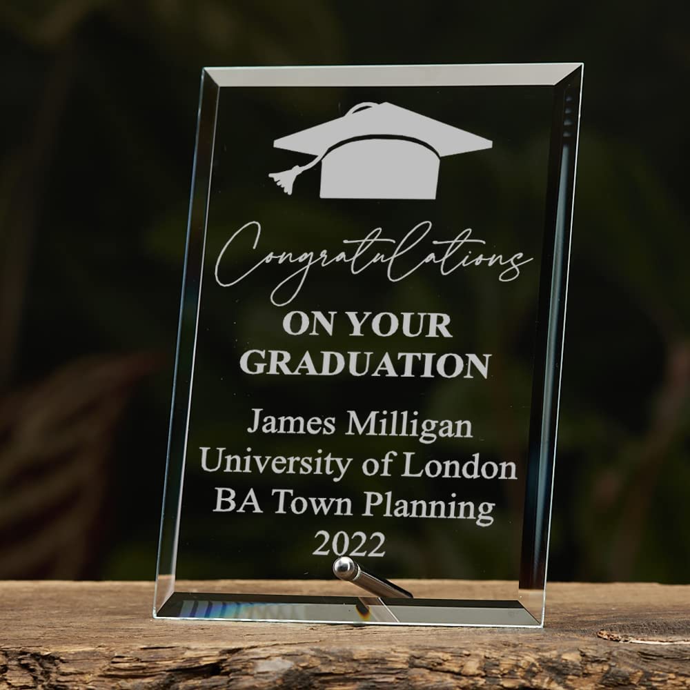 Personalised Graduation Keepsake Gift Glass Plaque - ukgiftstoreonline