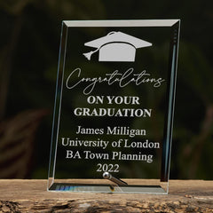 Personalised Graduation Keepsake Gift Glass Plaque - ukgiftstoreonline