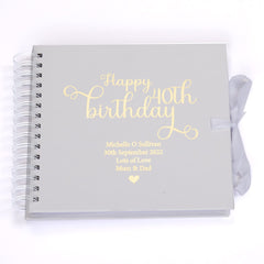 Personalised 40th Birthday Scrapbook Photo Album or Guest Book Gift