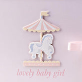 Baby Photo Album - 4'x6' - Carousel Design - Pink Baby Girl