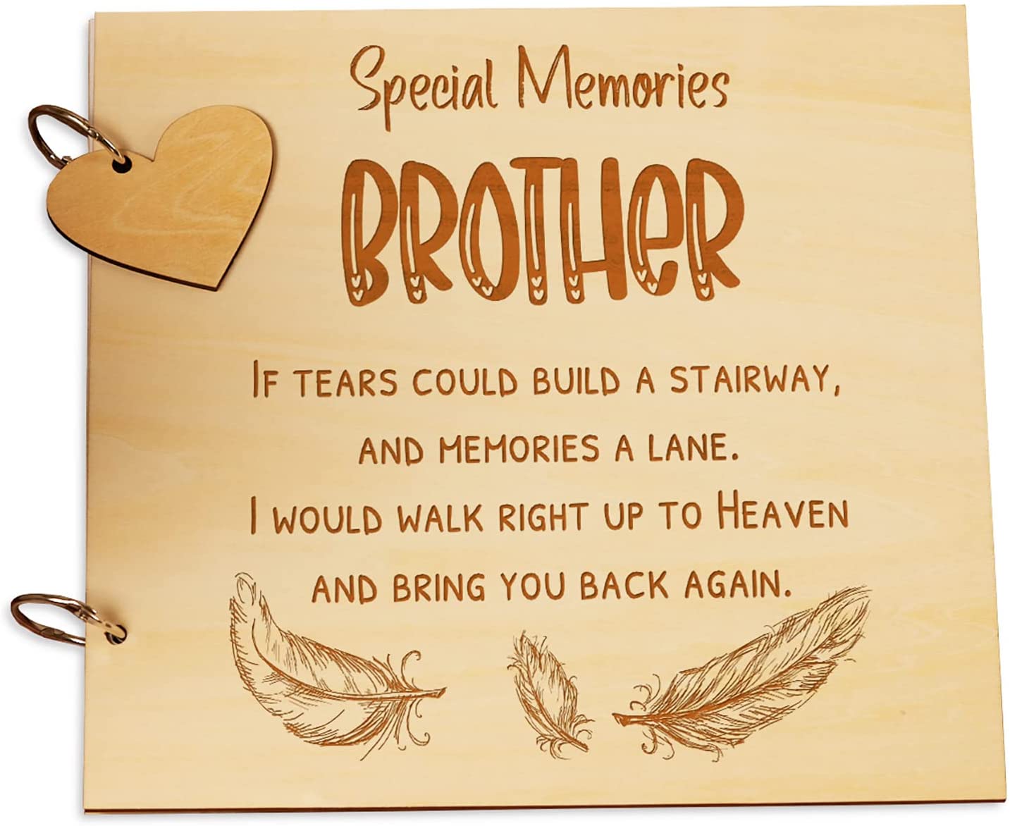 Brother Remembrance In Loving Memory Wooden Guest Book, Scrapbook or Photo Album Scrapbook ukgiftstoreonline