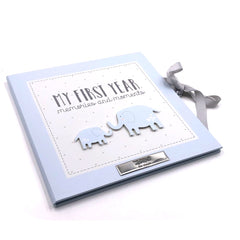 ukgiftstoreonline Baby Boy My First Year Keepsake Record Book