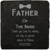 Personalised Father Of The Bride Slate Coaster Gift