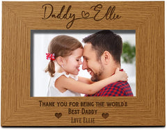 Personalised Best Daddy With Name Landscape Photo Frame Gift