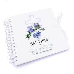 Personalised Baptism Blue Cross Guestbook Scrapbook Photo Album