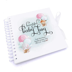 Personalised Cute Baby Boy Scrapbook Photo Album Air Balloon Theme