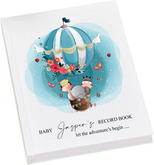 Personalised Baby Record Book Keepsake Milestone Journal Balloon Design