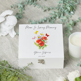 ukgiftstoreonline Personalised Mum Remembrance Keepsake Wooden Box flowers and Butterflies