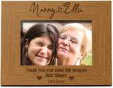 Personalised Best Nanny With Name Landscape Photo Frame Gift