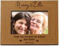 Personalised Best Nanny With Name Landscape Photo Frame Gift