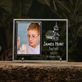 Personalised Baptism Large Glass Photo Frame In Lined Gift Box Church GLF-12