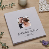 Personalised Bold Script Large Linen Wedding Photo Album