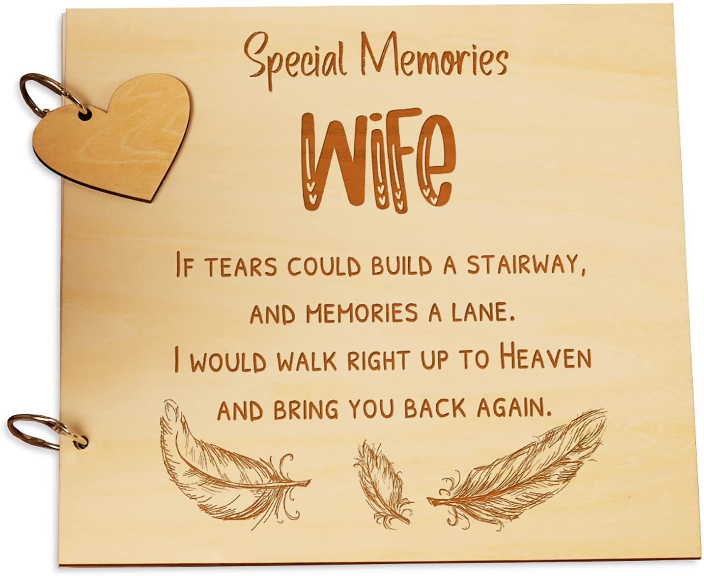 Wife Remembrance In Loving Memory Wooden Guest Book, Scrapbook or Photo Album Scrapbook ukgiftstoreonline