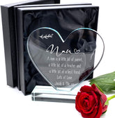 ukgiftstoreonline Personalised Nan Sentiment Gift Large Jade Glass Heart Personalised Gifts ukgiftstoreonline