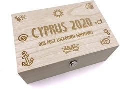 ukgiftstoreonline Personalised Holiday Memories Large Wooden Keepsake Memories Box