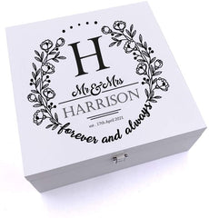 ukgiftstoreonline Personalised Large Luxury Wedding Wooden Keepsake Box Gift