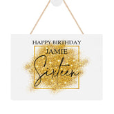 ukgiftstoreonline Personalised 16th Birthday Plaque Gift With Gold Sparkles Design