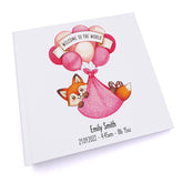 Personalised Welcome to the world Baby Girl Photo Album With Fox