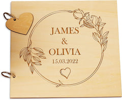 Personalised Wedding or Anniversary Wooden Scrapbook or Album