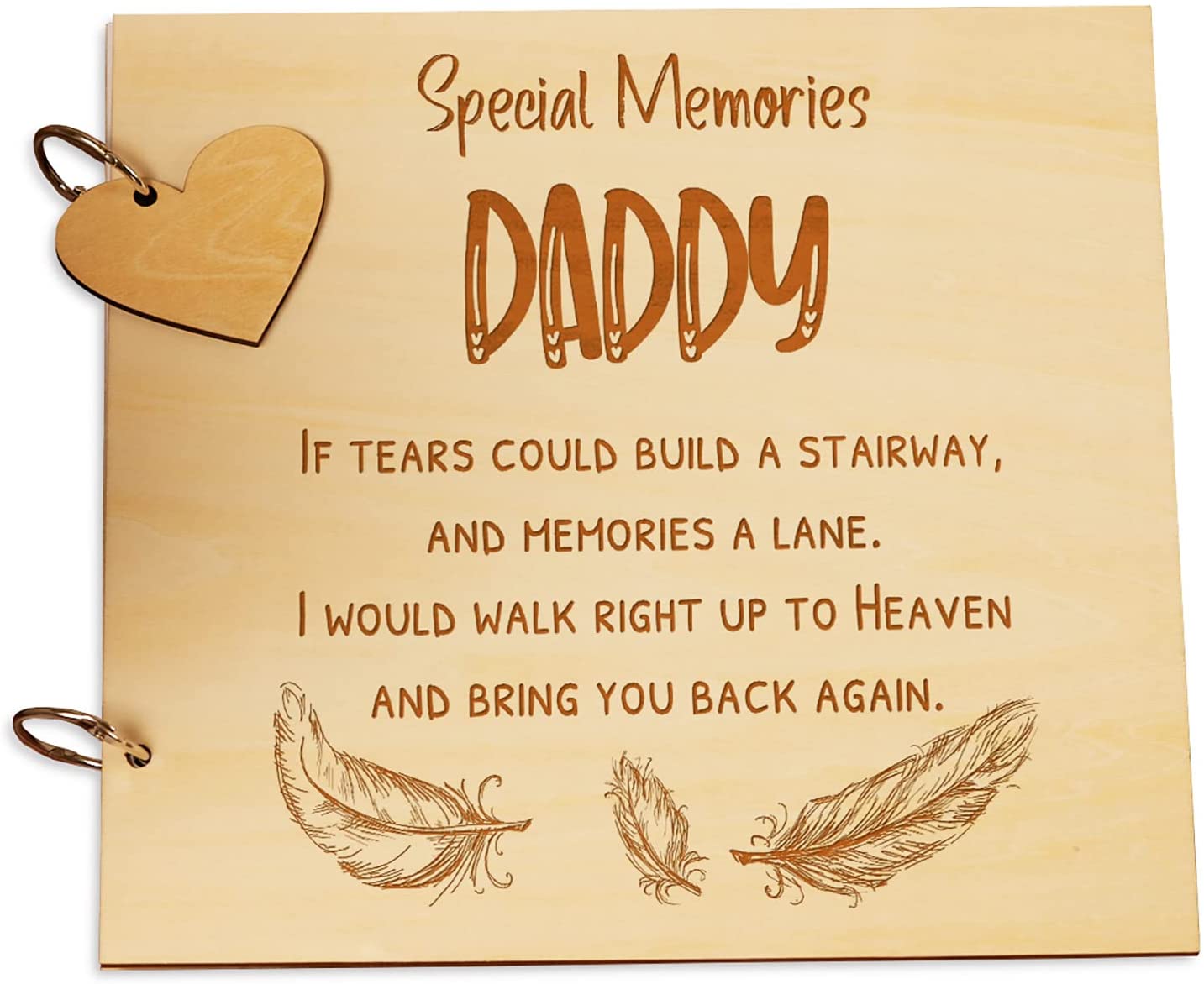 Daddy Remembrance In Loving Memory Wooden Guest Book, Scrapbook or Photo Album Scrapbook ukgiftstoreonline