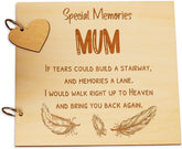 Mum Remembrance In Loving Memory Wooden Guest Book, Scrap Book or Photo Album