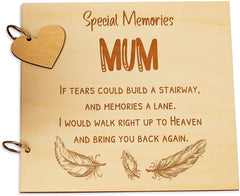 Mum Remembrance In Loving Memory Wooden Guest Book, Scrap Book or Photo Album