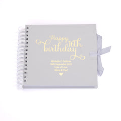 Personalised 16th Birthday Scrapbook Photo Album or Guest Book Gift