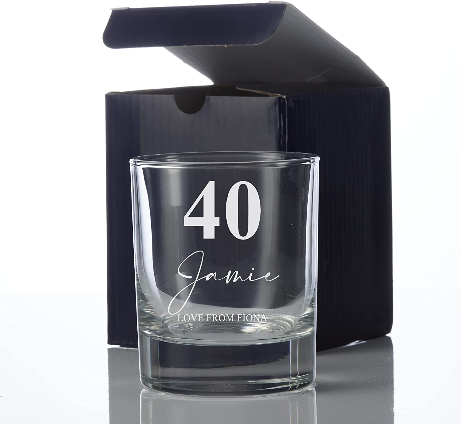 Engraved Personalised 40th Birthday Whiskey Glass Gift Boxed Personalised Whiskey Glass ukgiftstoreonline