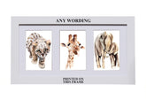 Personalised Wooden Triple Photo 6 x 4 Frame Custom Printed Any Message
