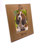 ukgiftstoreonline Personalised Basset Hound Dog Photo Frame Gift Oak Wood Finish