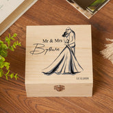Personalised Wooden Wedding Couple Keepsake Memory Box