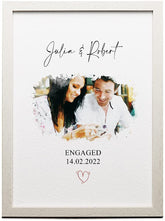 Personalised watercolour Engagement Photo Framed Picture Keepsake C170-11
