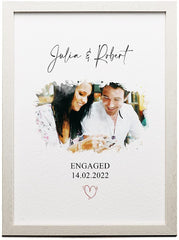 Personalised watercolour Engagement Photo Framed Picture Keepsake C170-11