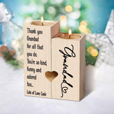 Personalised Grandad Double Tea Light Candle Holder Gift