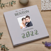 Personalised Wedding Photo Album Linen Cover With Leaf Design LLPA-13