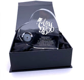 ukgiftstoreonline Gift For Graduate Engraved Heart Crystal Glass Clock