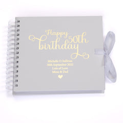Personalised 50th Birthday Scrapbook Photo Album or Guest Book Gift