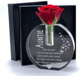 ukgiftstoreonline Personalised Auntie Gift Crystal Glass Flower Vase With Engraving
