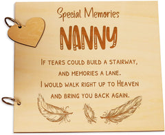Nanny Remembrance In Loving Memory Wooden Guest Book, Scrapbook or Photo Album